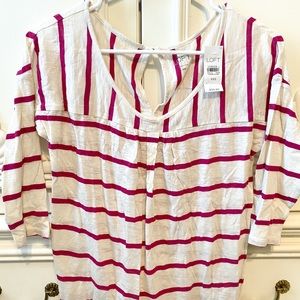 NWT Ann Taylor LOFT stripe quarter sleeve size XXS